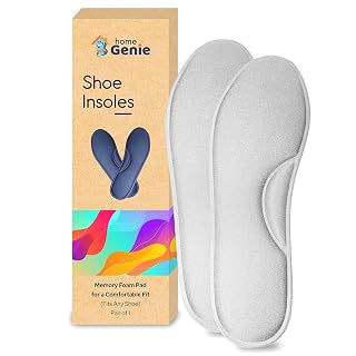 Home Genie Memory Foam Shoes Insole | shoe Insoles for All Shoes | Shoe Insole for heel pain | Super Soft Absorption Pads Comfortable, Soft, Durable, Washable (Pack of 3, Gray (size-8)