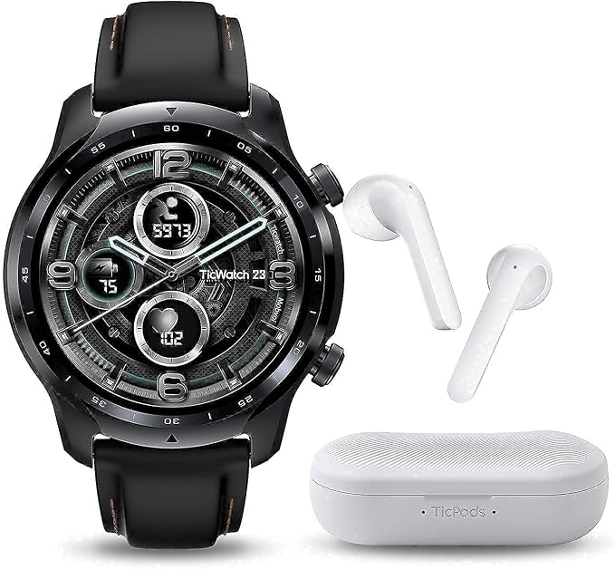 Amazon.com: TicWatch Pro 3 GPS Qualcomm Snapdragon Wear 4100 plataforma 1  GB RAM Memory Wear OS por Google NFC pagos IP68 impermeable seguimiento del  sueño Smart Watch Plus TicPods 2 auriculares inalámbricos : Electrónica