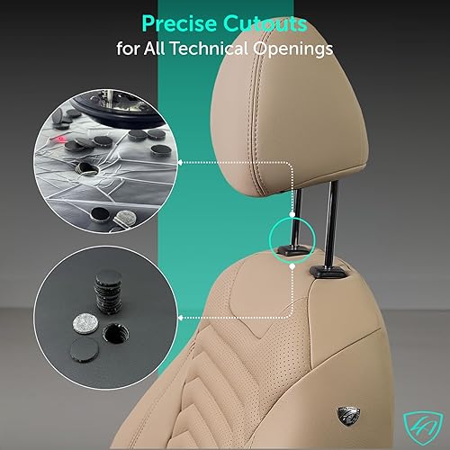 Miniatura 7 de Lord AutoFashion - Juego completo de fundas de asiento personalizadas para Toyota Corolla Sedan L, LE, XLE 2014 2015 2016 2017 2018 2019, piel