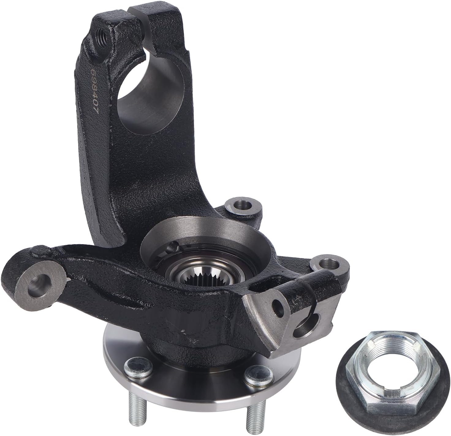 PAROD 698407 Front Left Steering Knuckle Assembly&Wheel Hub Bearing Fit for 2006 2007 2008 2009 2010 2011 Ford Focus, Driver Side