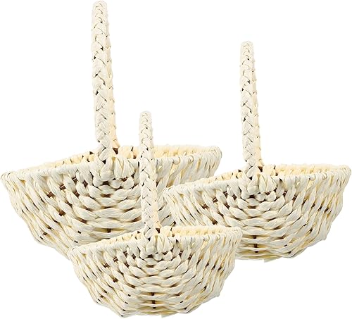 OFFSCH 3pcs Woven Storage Basket Gift Storage Basket Bread Basket with Liner Harvesting Gardening Kids Toy Storage Basket Petal Basket Flower Holder
