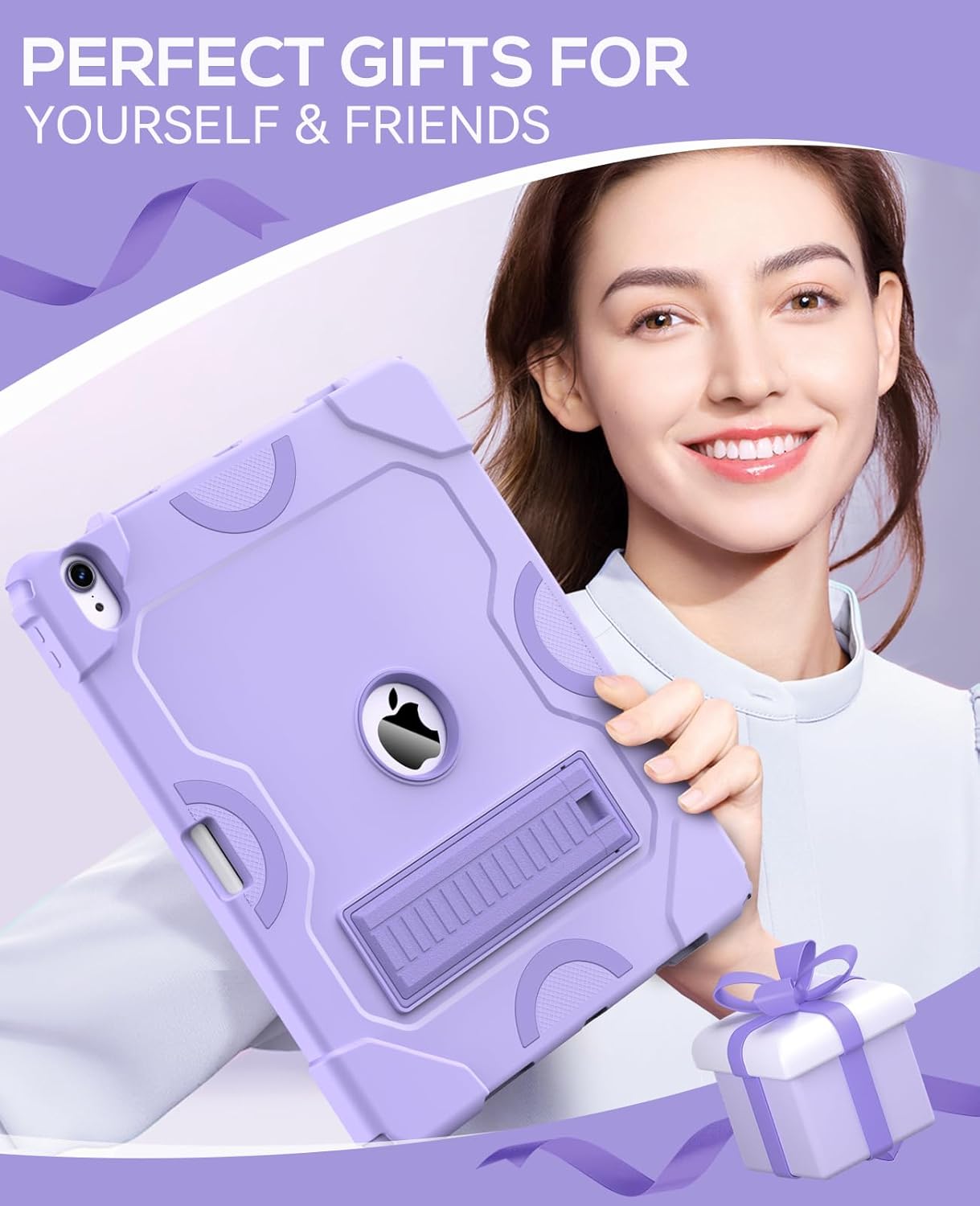 Cantis Case for iPad Air 13 Inch (M3) 2025/ for iPad Air 13-inch (M2) 2024 with Pencil Holder, Heavy Duty Shockproof Case for i Pad Air 13" Supports Pencil Pro and Pencil (USB-C), Purple+Purple - Image 7