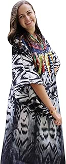 Women's Maxi Kaftan Dress Beach Cover Up Luxuries Resort Wear 3XL Black