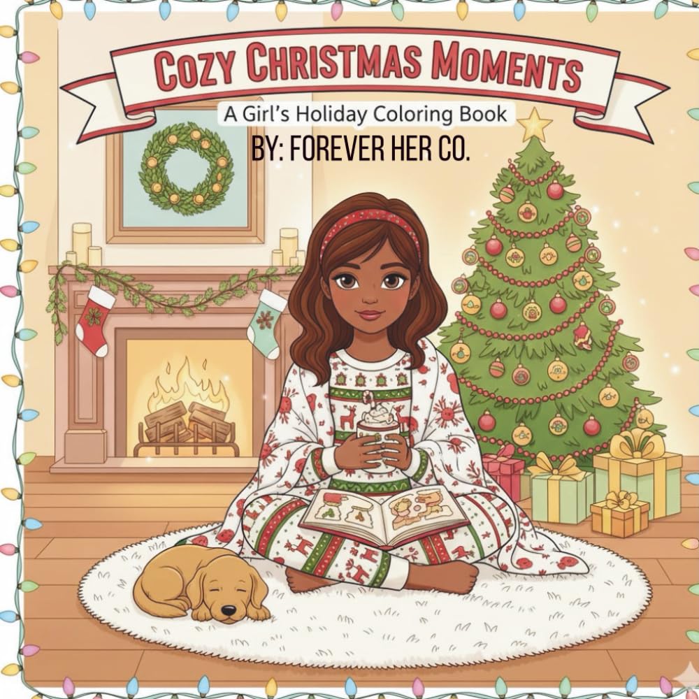 Cozy Christmas Moments: A Girl’s Holiday Coloring Book: Bold & Easy Cozy Scenes for Relaxation, Self-Care, and Holiday Joy
