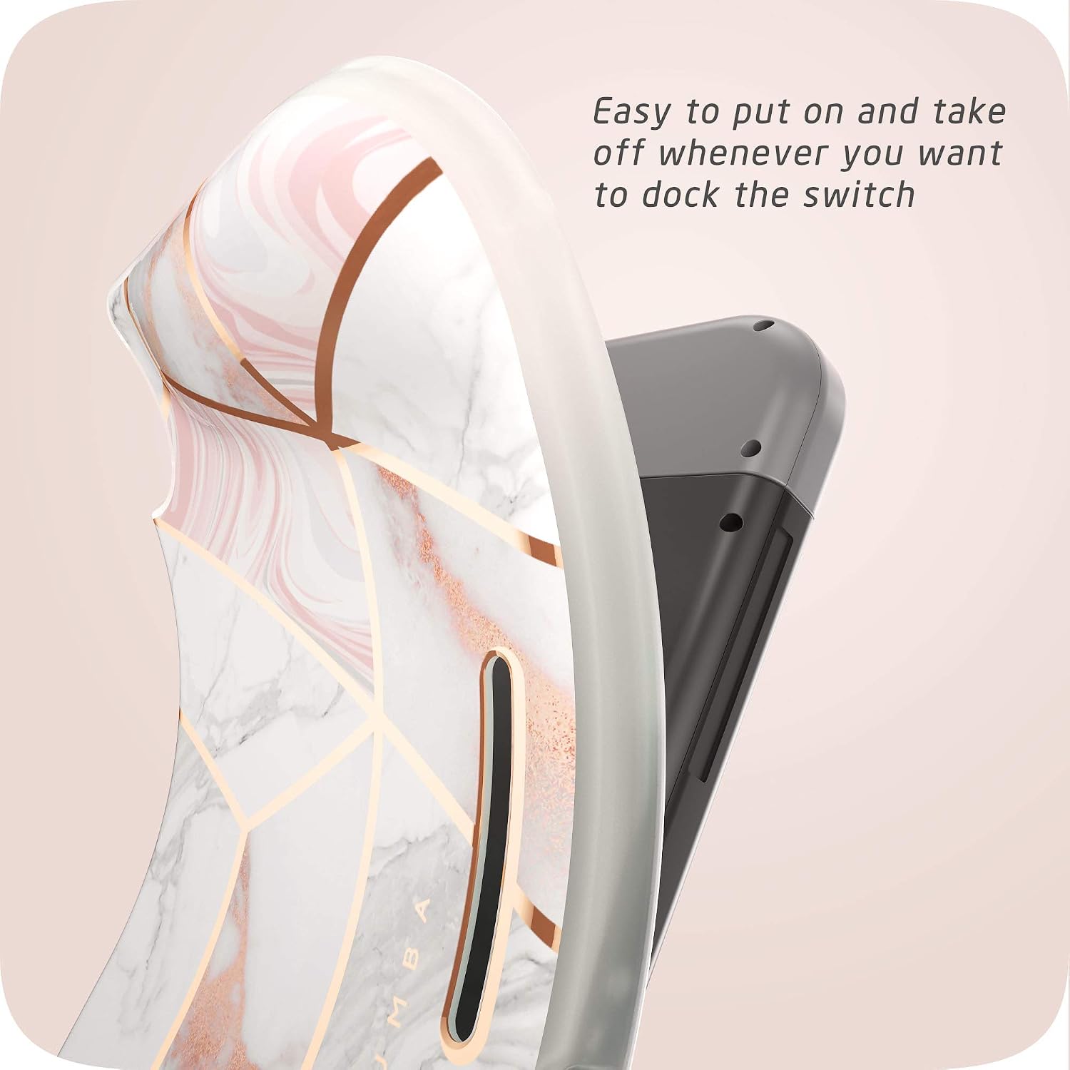 Mumba Protective Case for Nintendo Switch, [Girl Power] Soft TPU Grip Case Cover for Nintendo Switch Console with Shock-Absorption and Anti-Scratch (Marble)
