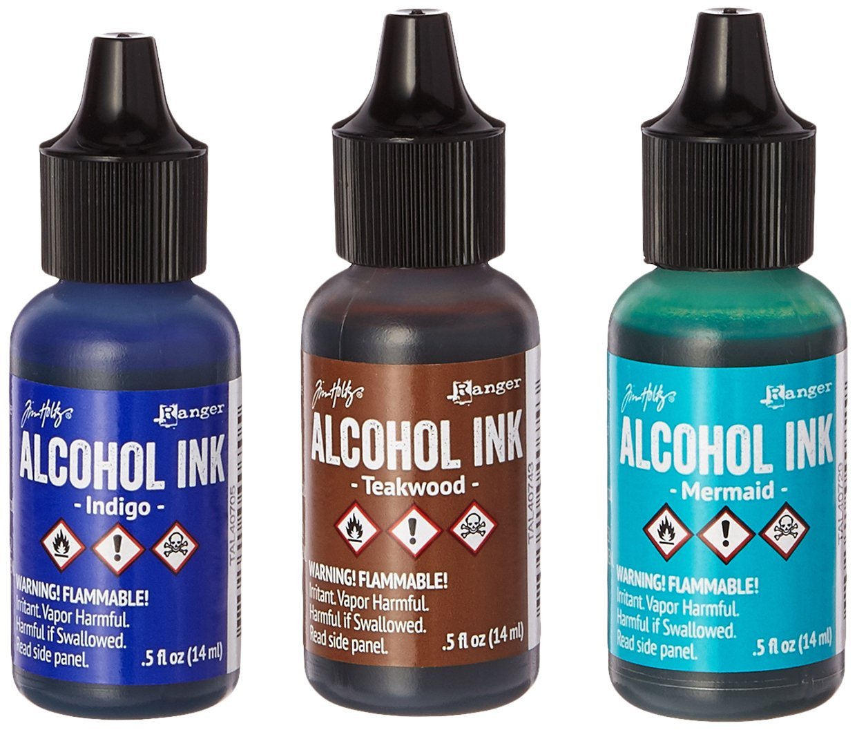 Ranger Adirondack Brights Alcohol Ink, 0.5-Ounce, Mariner-Indigo/Mermaid/Teakwood by Ranger