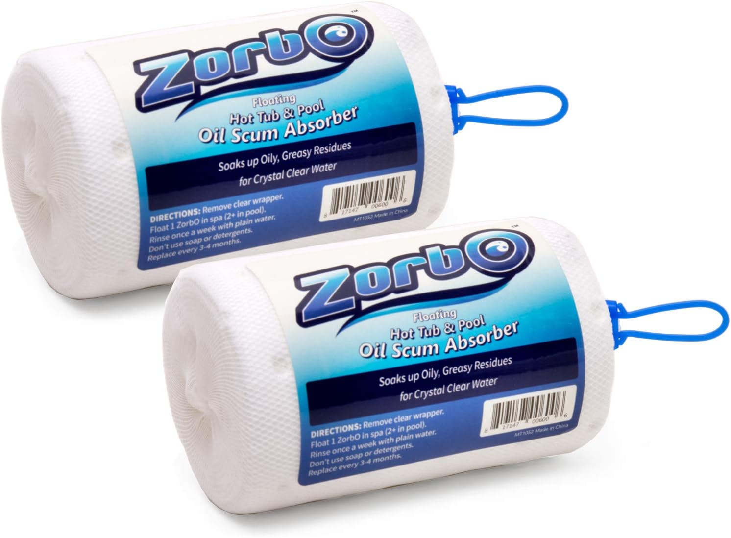 ZorbO Hot Tub Spa & Pool Oil Scum Absorber for Naturally Cleaner Water 2-Pack