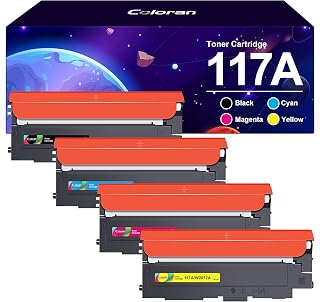 Coloran 117A Toner Cartridges Compatible for HP 117A Toner Cartridges for HP Color Laser MFP 179fnw 178nw 150nw 150a 179fwg 178nwg W2070A W2071A W2072A W2073A (Black Cyan Yellow Magenta 4-Pack)