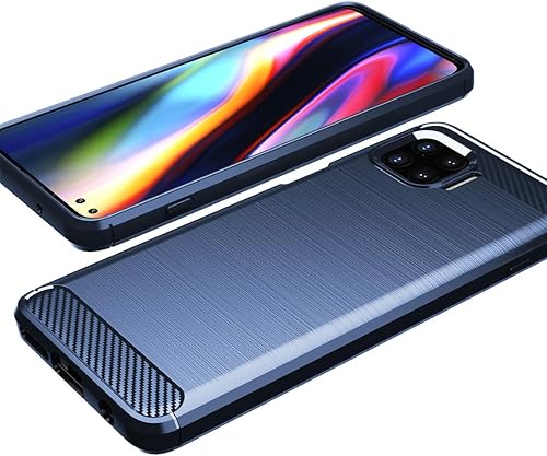 Miniatura 4 de Osophter Funda protectora de goma TPU flexible para Motorola One 5G UW para Motorola One 5G UW (azul marino)