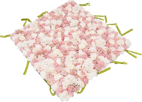 TouTToNG Artificial Flower Wall Panels 1 * 1m Mat Silk Rose Backdrop for Party Wedding Background (Pink)