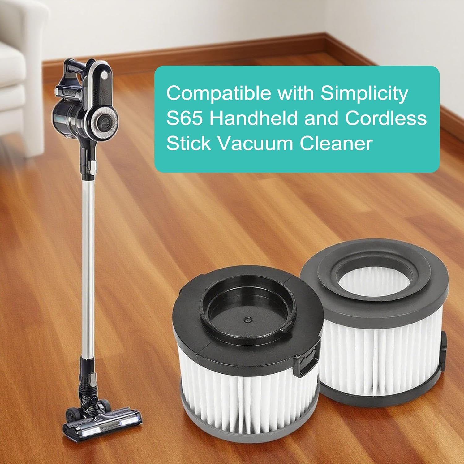 4 Pack SF65 HEPA Filter Compatible with Simplicity S65/ S65S/S65D/S65P Handheld and Cordless Stick Vacuum Cleaner