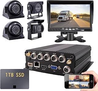 JOINLGO (1TB SSD INCLUED) 4CH GPS WiFi RJ45 LAN 1080P Vehicle Truck DVR Video Audio Recorder Kit Live View on APP/Web/PC with 4pcs Waterproof IR Metal Car Camera for Fleet/RV