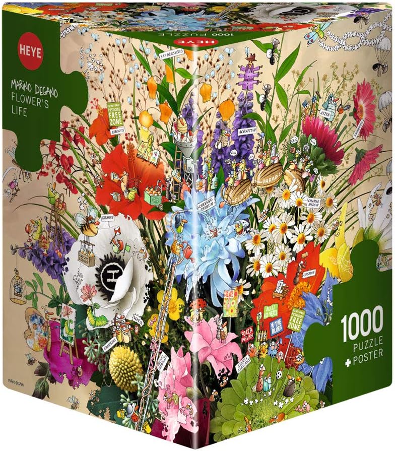 Heye 29787 "Flower's Life Degano Triangular Puzzle (1000-Piece),White,Large