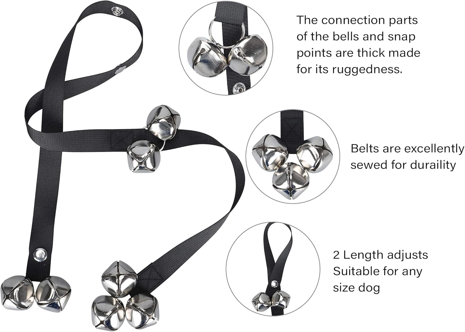 Soslina Dog Doorbells for Door Potty Training, Adjustable Dog Bell for Hanging on Door Knob, Training Your Puppy Easily - Premium Quality - 7 Extra Large 1.5" Loud Dog Bells : Pet Supplies