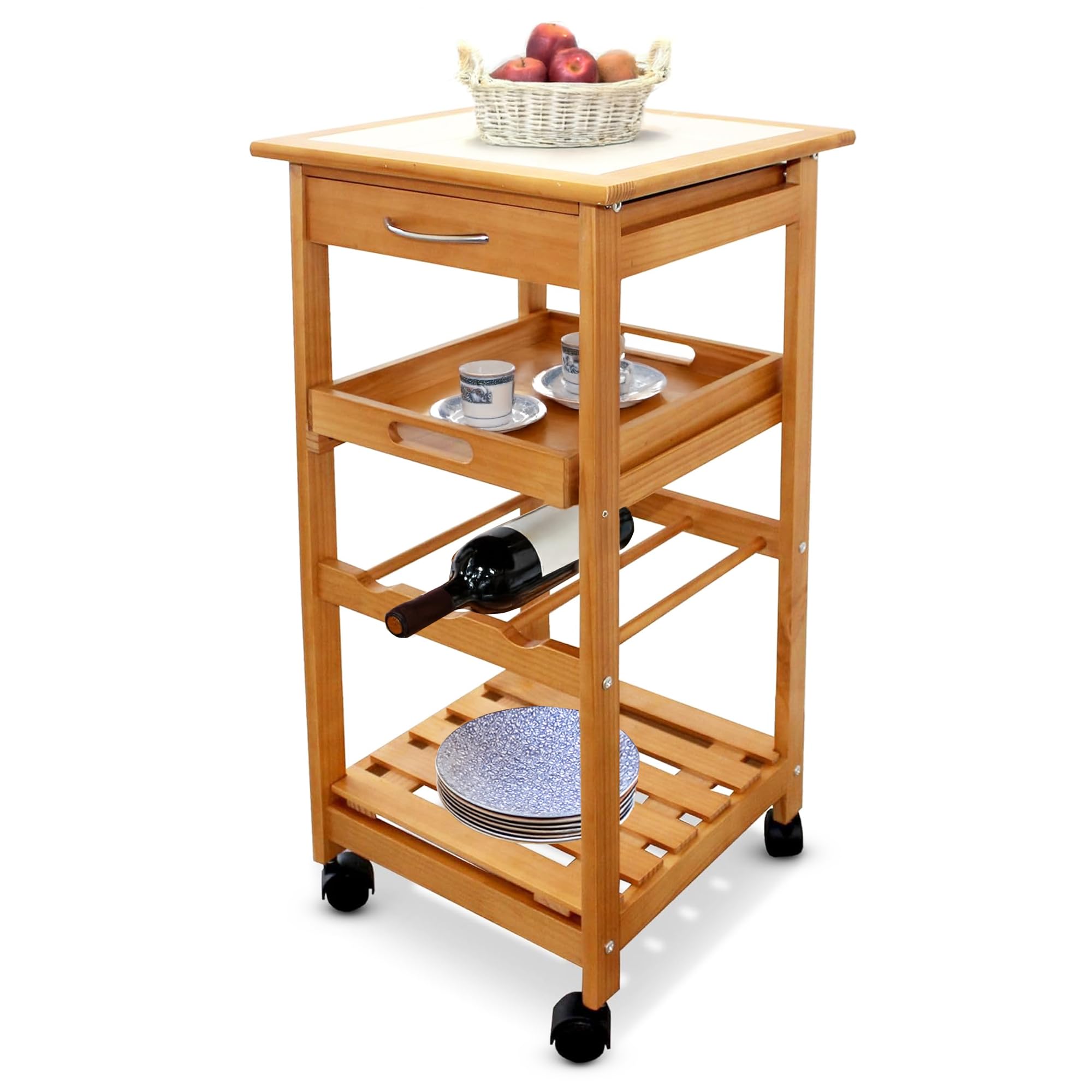 carrello in legno salvaspazio