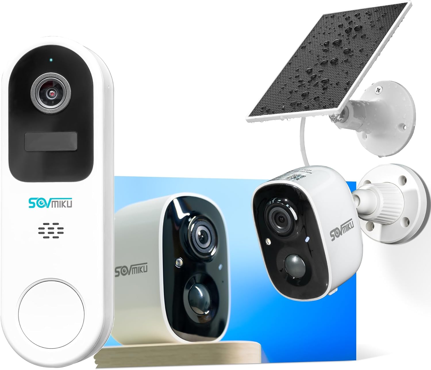 Vicohome Best Video Doorbell 2K Solar Security Camera Wireless Outdoor System, No NVR Needed, Easy to Setup, Motion Detection, Two Way Audio,Color Night Vision, SD Slot, 180 Days Exchange Policy