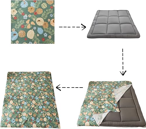 Miniatura 7 de Funda de futón 100% algodón para colchón de futón japonés con cremallera, tamaño individual, matrimonial, queen, lavable a máquina, súper suave