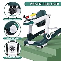 Vista 6 de Kinder King Andador de Bebé con Música y Luces, Andador de Actividad de 5 en 1, Altura y Asiento Ajustables, Aprendizaje Sentado y Paseo Trasero