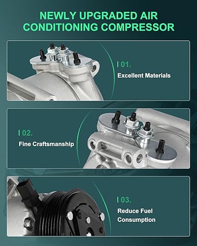 Miniatura 592 de SCITOO Compresor de CA para Acura TSX 2.4L 2004 2005 2006 2007 2008, CO 10849T Compresor de aire acondicionado con embrague 38810RBBA01 10360661