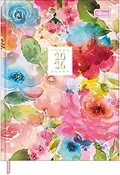 Tilibra - Agenda Costurada Diária 12,3 x 16,6 cm Feminine 2026 - Flores - Smell the Flowers