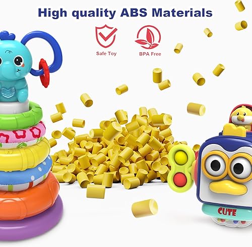 Miniatura 4 de Juguetes para bebés de 6 a 12 meses, juguetes Montessori para niños de 1 año, bloques de construcción apilables, cubo ocupado, juguete educativo