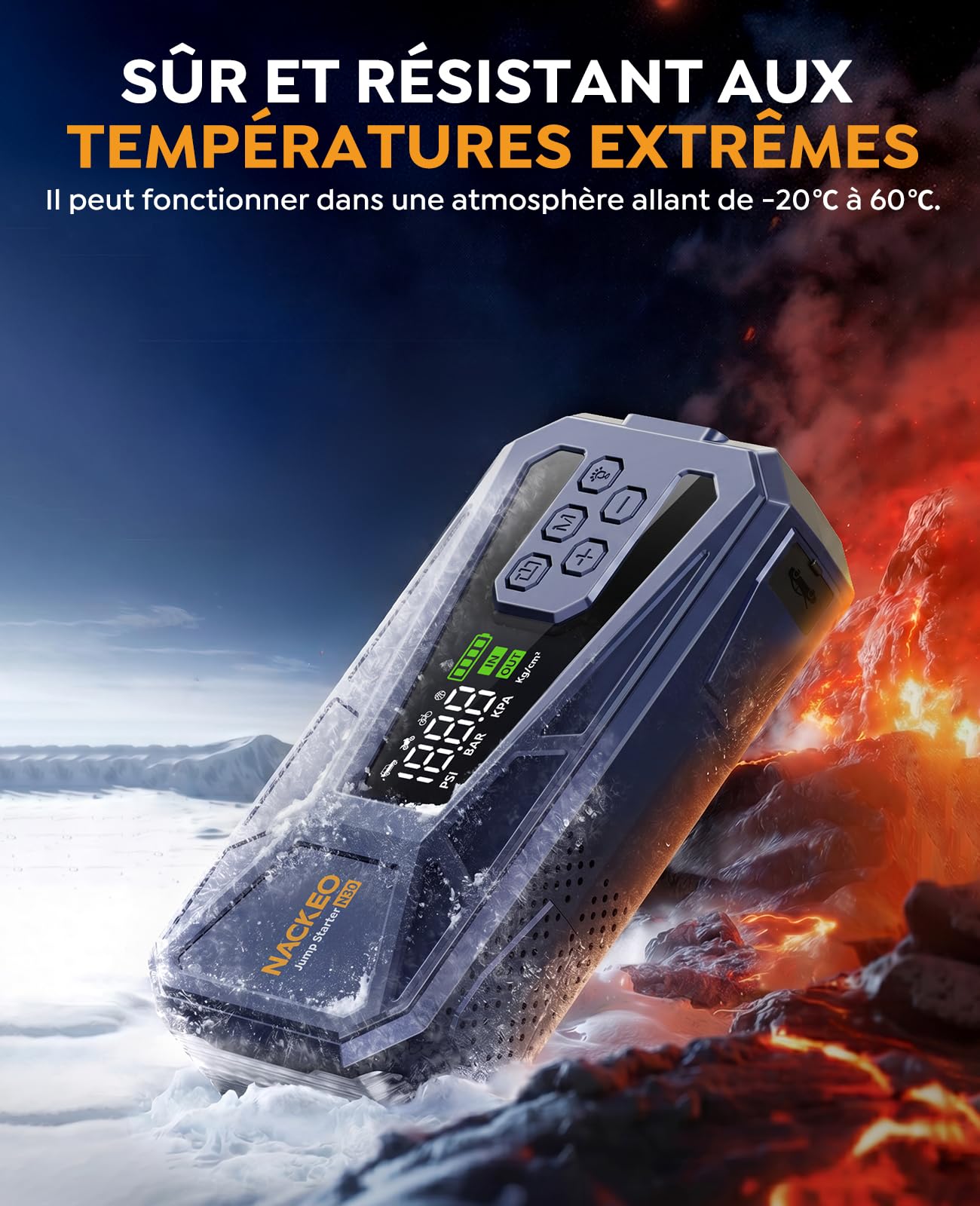 Booster Batterie Voiture 8000A avec Compresseur 160PSI, 12V Booster Voiture Portable (Essence & Diesel 12L), Démarreur Batterie Voiture avec Écran LCD,Eclairage de Secours,Banque d'alimentation