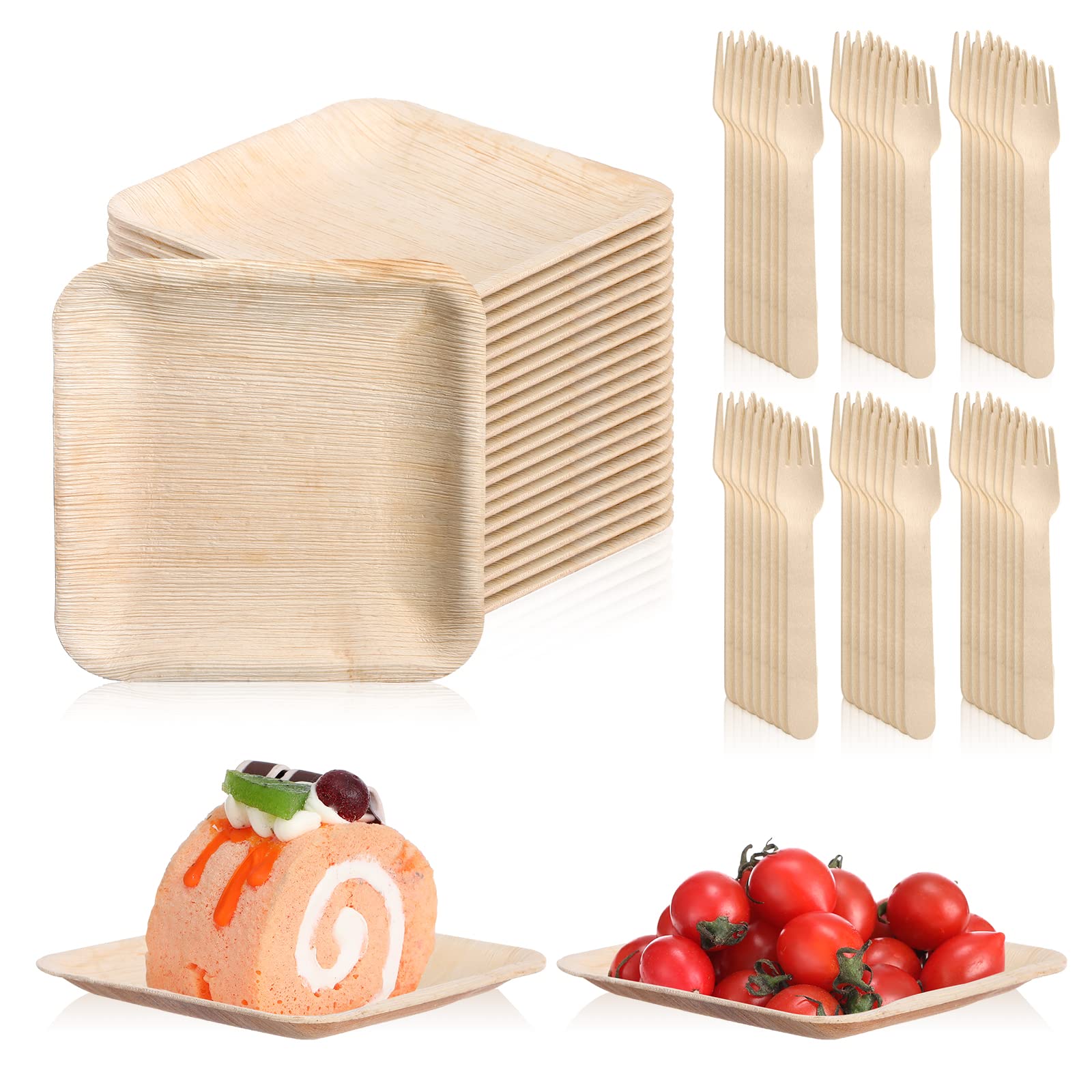 Assiettes en feuille de palmier 15cm pour pique-nique et mariage
