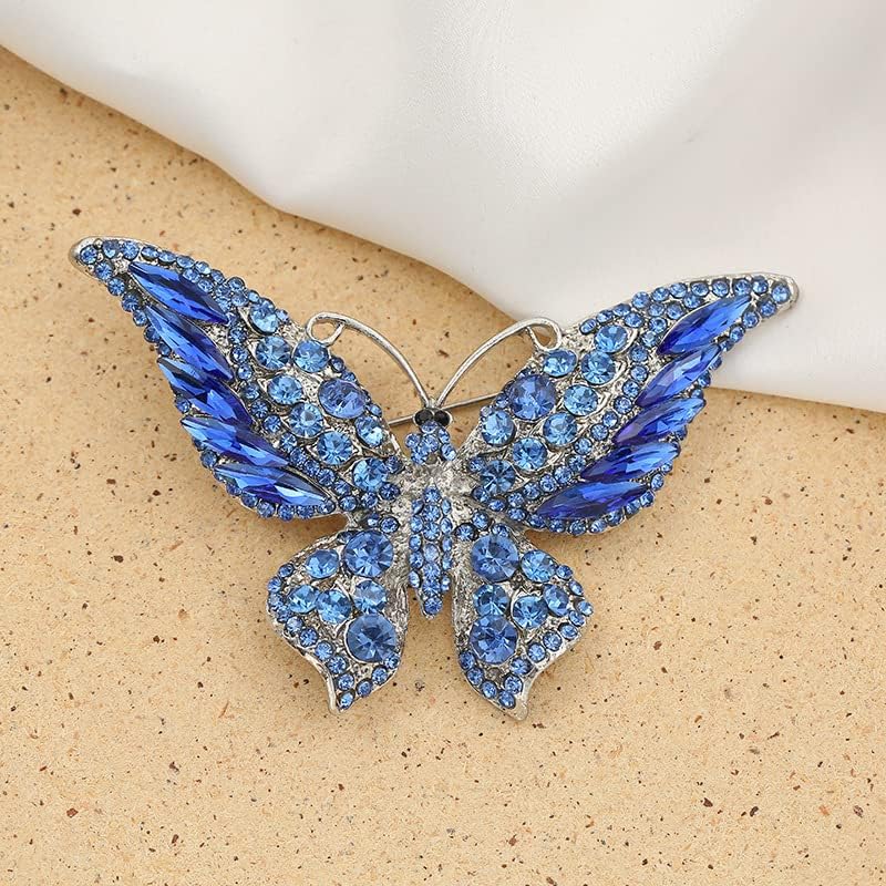 6 Pieces Rhinestone Butterfly Brooch Elegant Lapel Pins Dress Accessories Jewelry Gift For Women Girls Daily Decoration - Image 7