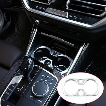 zeBrush YUECHI لـ BMW G20 G28 325li 3 Series 2019 2020 Matte Silver ABS Chrome Car Cup Holder Decoration Frame Trim Accessories