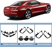 Vista 5 de WFLNHB Juego de 4 cubiertas de bisel de luz trasera de repuesto para Chevy Camaro LT LS SS 2010-2013 biseles negros brillantes para el lado