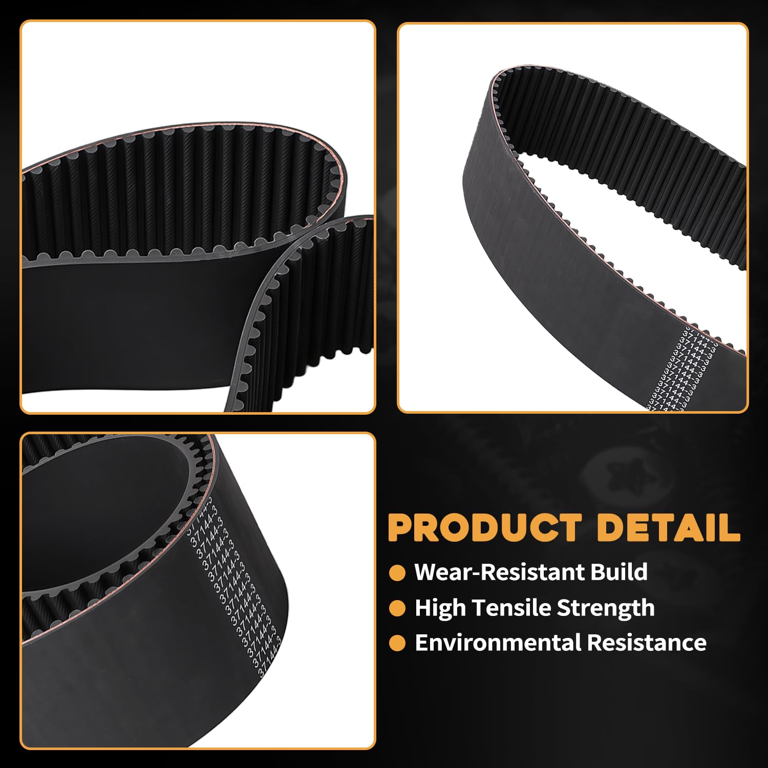 BDL371443 Primary Drive Belt 8mm x 3" 144 Tooth Compatible with Harley-Davidson Electra Glide FLH Super Glide FX FXR FXE Low Rider FXS Wide Glide FXWG Softail FXST 1971–1984 Replaces DS-360014