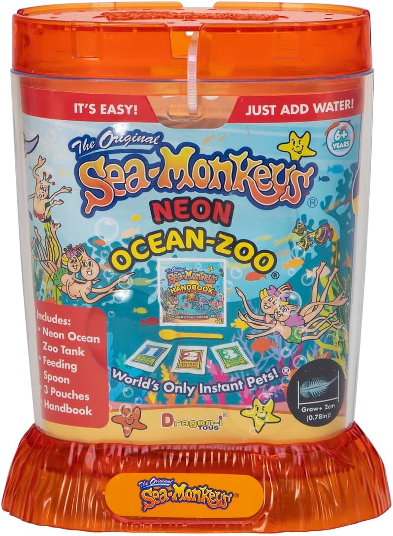 Sea Monkeys' Ocean Zoo 6 Pieces Neon Toy Aquarium Kit