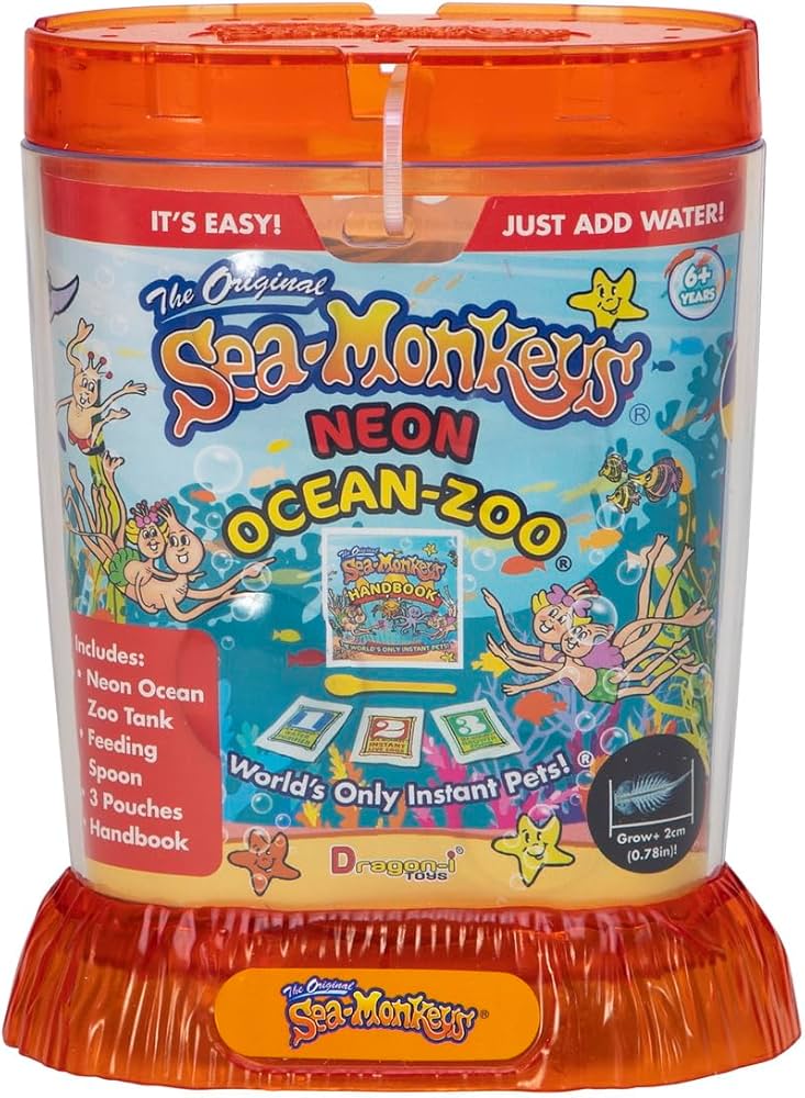 Sea Monkeys' Ocean Zoo 6 Pieces Neon Toy Aquarium Kit : Amazon.co