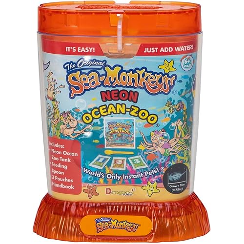 Sea-Monkeys® Ocean Zoo Neon - World's Only Instant Pets® - Assorted Colors - Ages 6+ (Pack of 1)