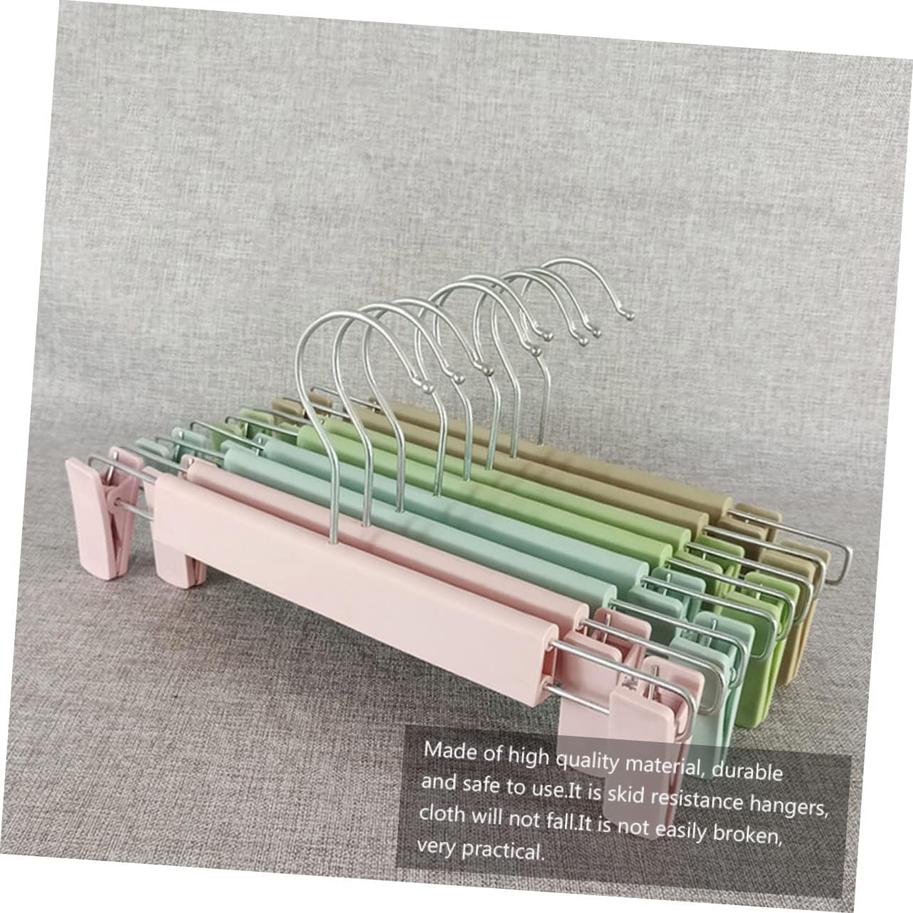 Levemolo 10pcs Adjustable Non- Pants Hanger Versatile Laundry Hanger Retractable Clips for Efficient Drying Storage Design for Home Use