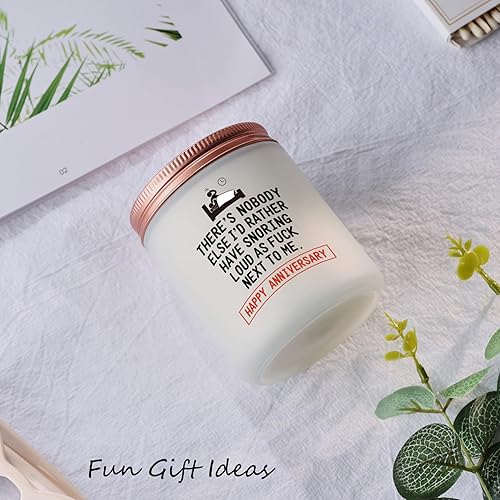 Vista 3 de Divertidas velas de aniversario para ella y él – Humorístico novio romántico, novia, marido, esposa, regalo de aniversario de boda, aroma a lavanda