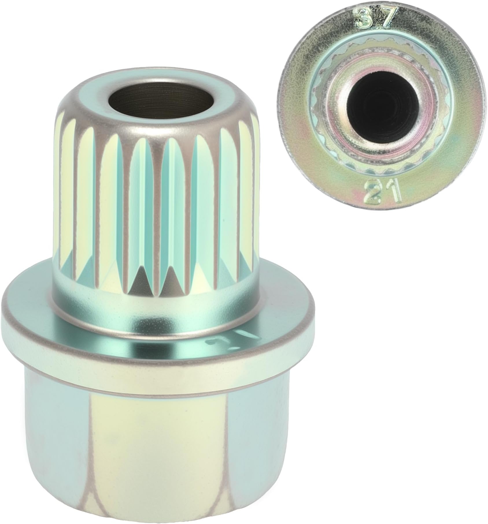 Wheel Lock Lugnut Compatible for BMW, Durable 37/21PT Galvanized Alloy Steel Silver Tone Anti-theft Screw Nut Removal Key Socket