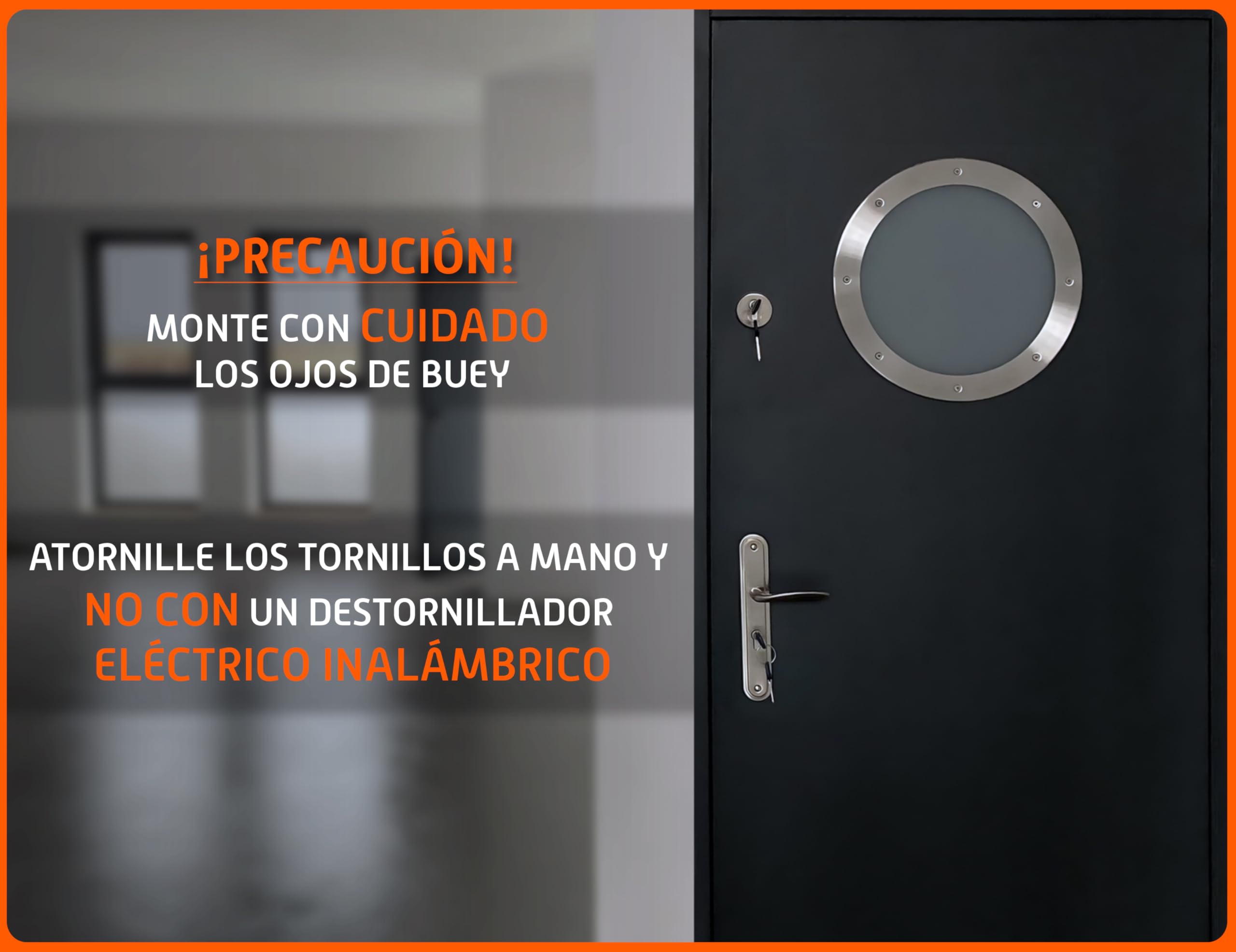 MLS Ojo de Buey B6000, de Aluminio Robusto, Vidrio de Seguridad VSG, Apto para Puertas de 40 mm de Espesor, Tornillos de Fijación Visibles en Ambos Lados, 300 mm de Diámetro, Vidrio Transparente
