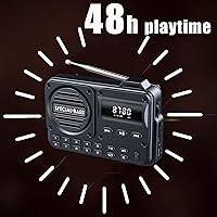 Vista 4 de Pocket Radio FM USB-C Charging 2000mAh Rechargeable Excellent Reception Clear Speaker and Headphone Jack,LCD Screen,FM Radio for Walk/Jogging/Gym