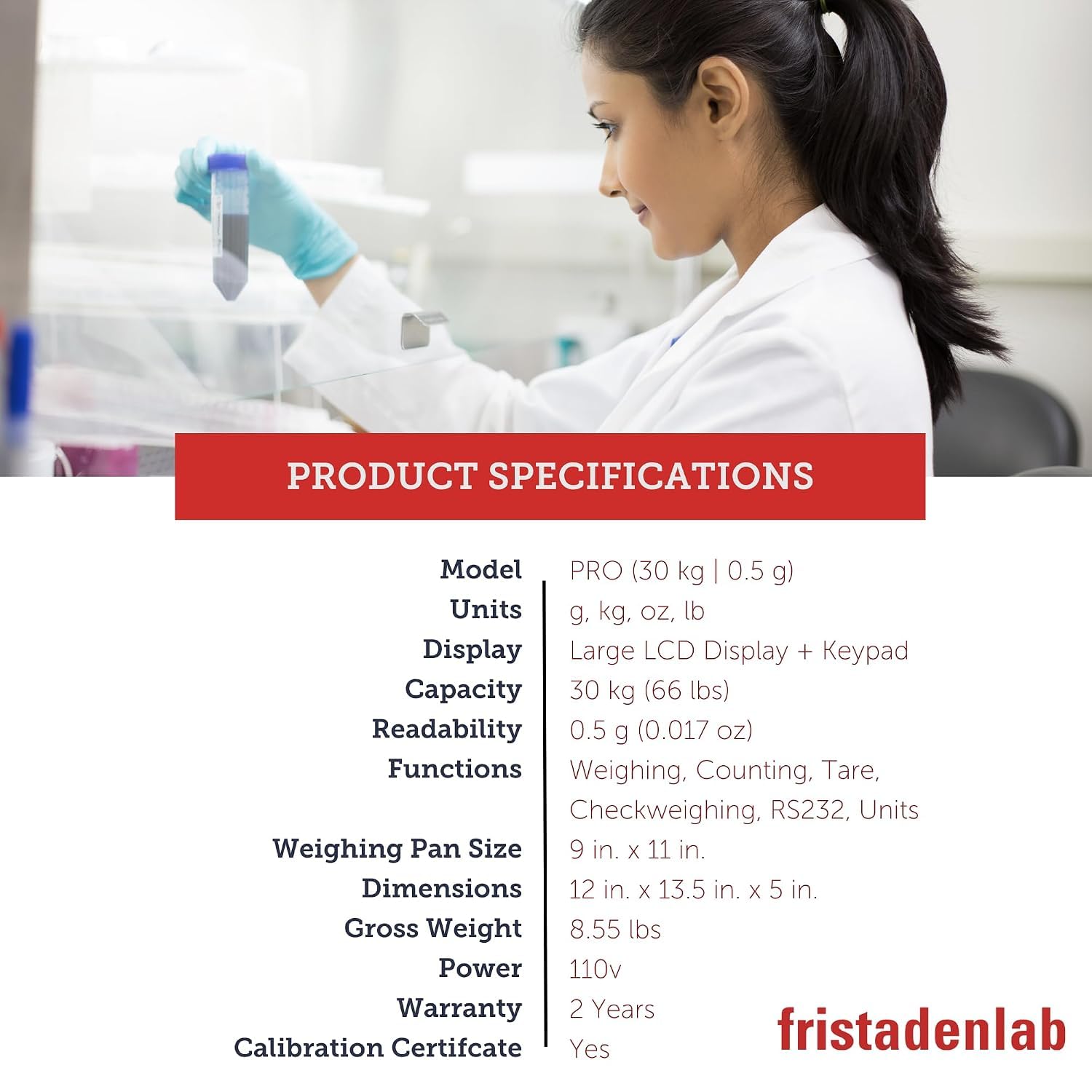 Fristaden Lab Counting Scale - 30kg Precision -2