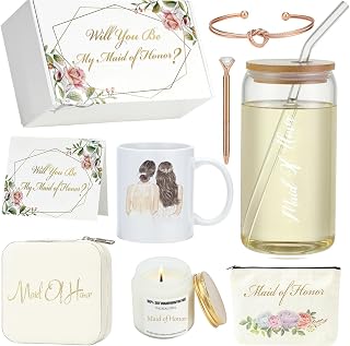 Maid of Honor Proposal Box, Bridesmaid Proposal Gifts Set - Will You Be My Bridesmaid Maid of Honor Box - Preassembled SPA Kit & Relaxation Gift Set for Bridal Party, Proposal & Thank You Gift