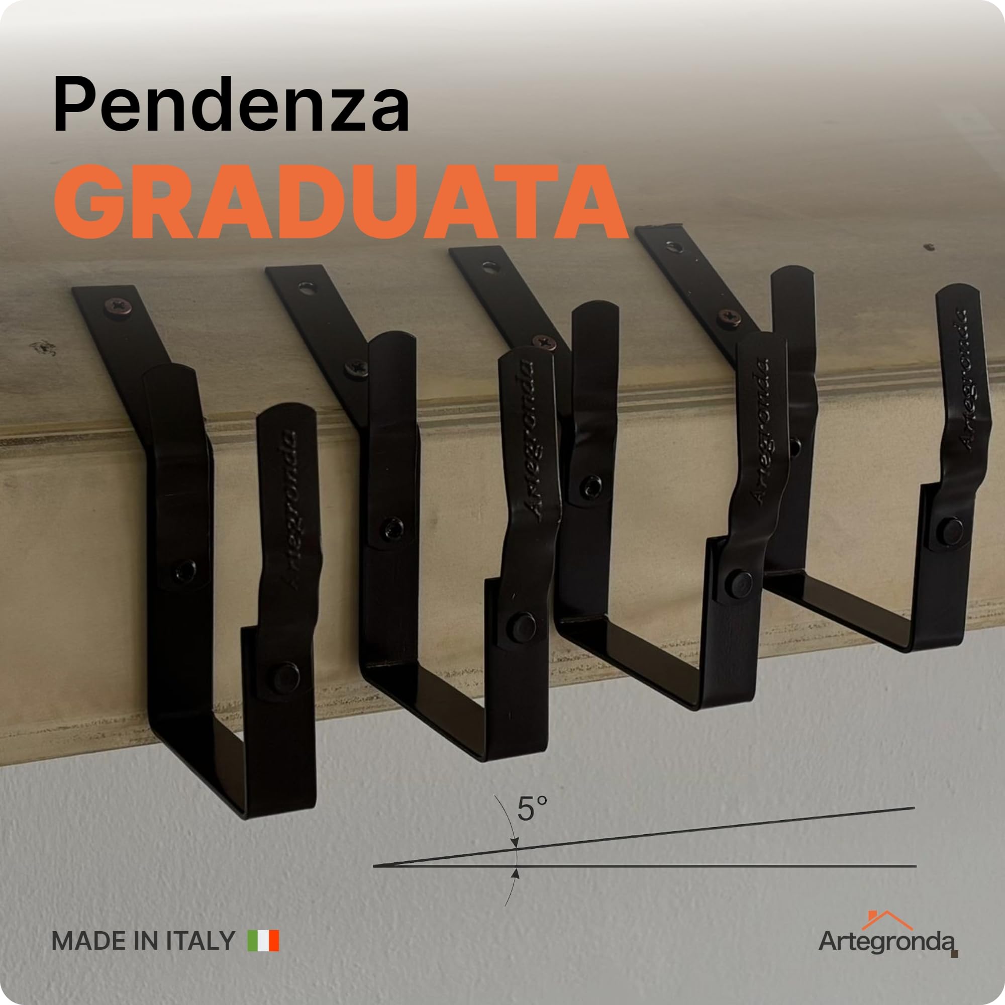 Grondaia Lamiera Allungabile, Pendenza Graduata, 250-315 cm, Marrone