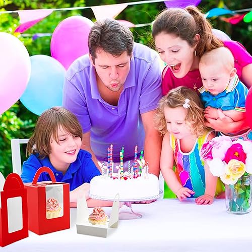 Vista 16 de Lainrrew Cajas para magdalenas, 30 cajas individuales para cupcakes, recipientes individuales para magdalenas, contenedores de pastelería con Verde