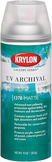 Krylon K01378000 Gallery Series UV Archival Varnish Aerosol Spray, Matte, 11 Ounce