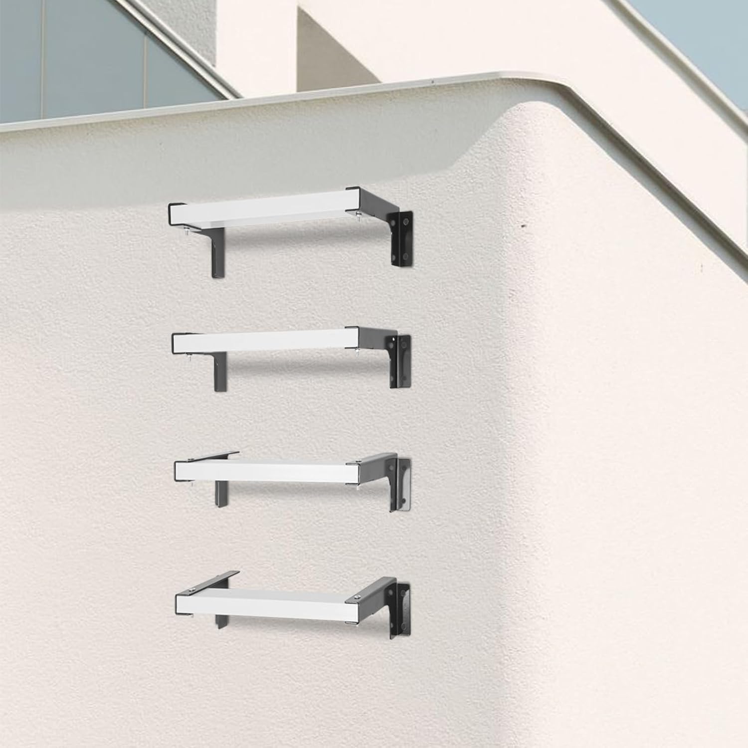 4-Rung Window Well Egress Ladder, Adjustable Wall Mounted Ladders Heavy Duty Fire Escape Ladder for Home Safety Basement