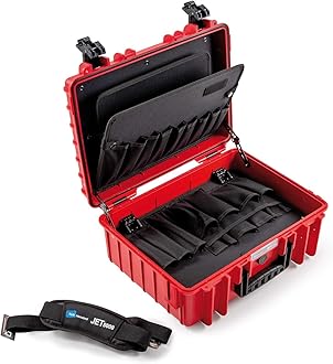 B&W JET 5000 tool case in red, with tool pockets (PP case, volume 19.1 l, 41.6 x 28.7 x 16 cm inner) 117.17/P-R, tools not included