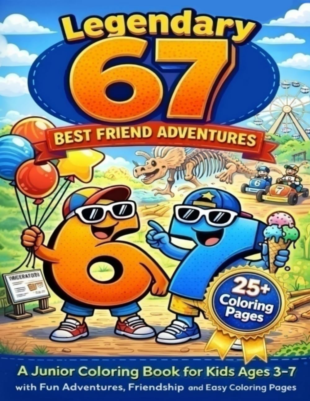 67 Legendary Best Friend Adventures: A Funny Junior Coloring Book for Kids Ages 3-7 Inspired by the Popular 67 Trend Featuring Big Bold Adventure ... Coloring and Activity Books for Boys)