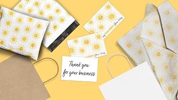 Pro Supply Global (50 Count of Large 4x6 Sunshine Thank You Insert Cards Without Envelopes For Your Small Online Business - Displays Customer Appreciation - Great For Baby Showers and Weddings
