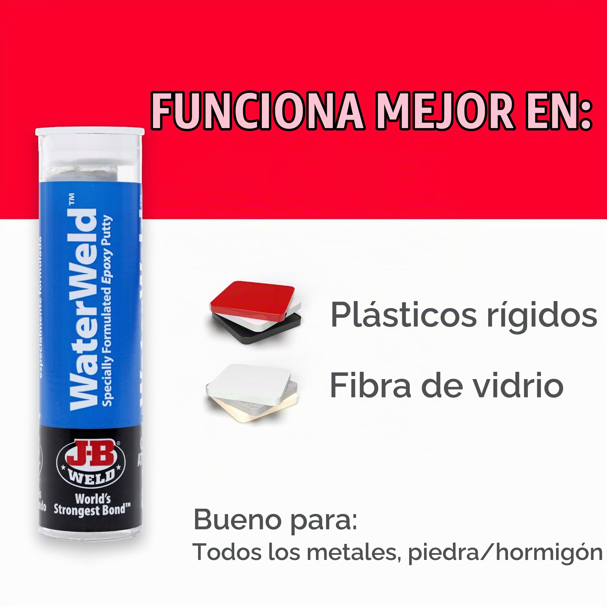 J-B WaterWeld Epoxy Putty 8277 - Adhesivo epoxi para metal