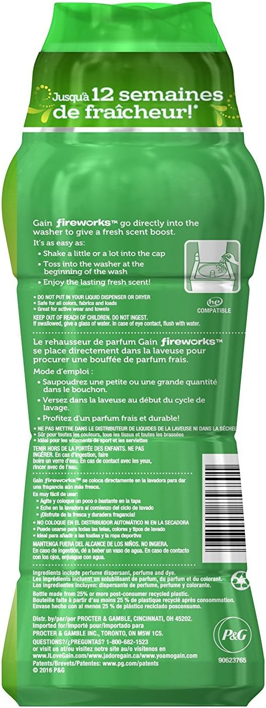 Gain Fireworks In-wash Scent Booster, Original, 19.5 oz (Pack of 2)
